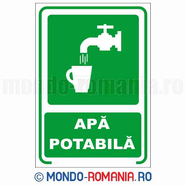 APA POTABILA - indicator de securitate de prim ajutor si salvare pentru protectia muncii